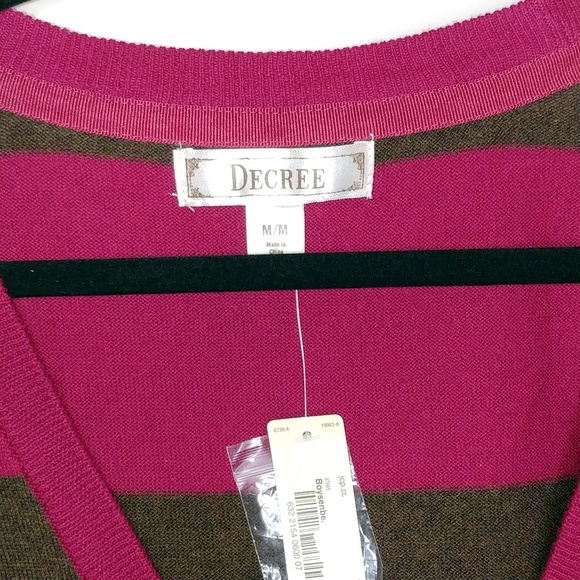 Decree berry pink and brown cardigan size Medium - Picture 4 of 6